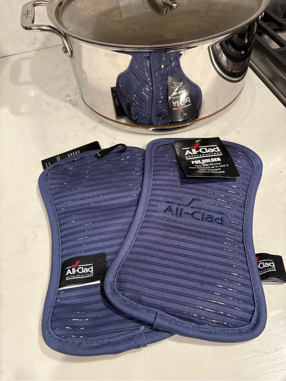 All-Clad Navy Pot Holders - Pair
